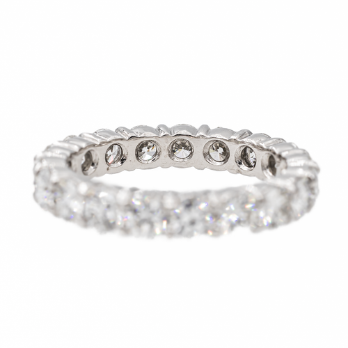 Bague 48.5 Boucheron - Bague alliance tour complet en platine sertie de diamants 58 Facettes 2975758CN