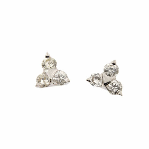 Boucles d'oreilles Boucles d’oreilles triangulaires en or blanc 18 carats et diamants 0,96 ct 58 Facettes 29788