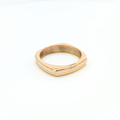 Bague 55 Alliance - Bague en or jaune, blanc et rose 18 carats 58 Facettes 29789