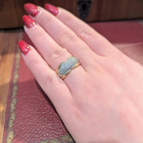 Bague 55 Bague en or jaune 18 carats pavée de diamants 58 Facettes 29872