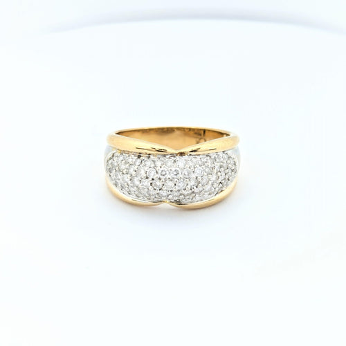 Bague 55 Bague en or jaune 18 carats pavée de diamants 58 Facettes 29872