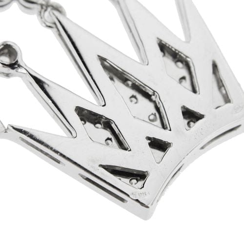 Collier Collier - Pendentif couronne en or blanc 18 kt et diamants 58 Facettes 29948
