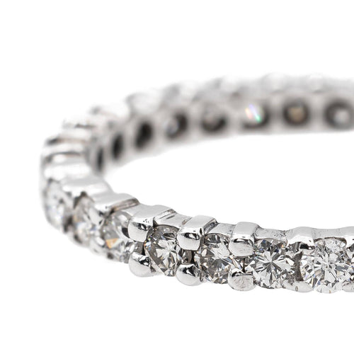Bague 58.5 Bague alliance tour complet en or blanc 18 carats et diamants 58 Facettes 2998998CN