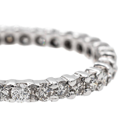 Bague 58.5 Bague alliance tour complet en or blanc 18 carats et diamants 58 Facettes 2998998CN
