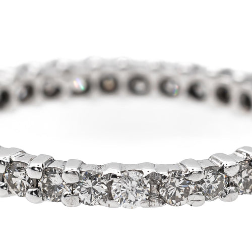 Bague 58.5 Bague alliance tour complet en or blanc 18 carats et diamants 58 Facettes 2998998CN