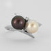 Bague 56 Bague Toi&Moi or gris, perles de culture 58 Facettes DV0335-1