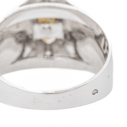 Bague 54 Bague en or blanc 18 carats avec perle et diamants 58 Facettes 2999434CN