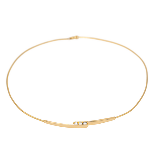 Collier Collier trilogie en or jaune 18 carats et diamants 58 Facettes 2999630CN