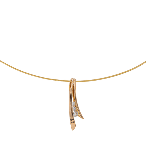 Collier Garel Trilogie - Collier en or jaune et or rose avec diamants 58 Facettes 2999631CN