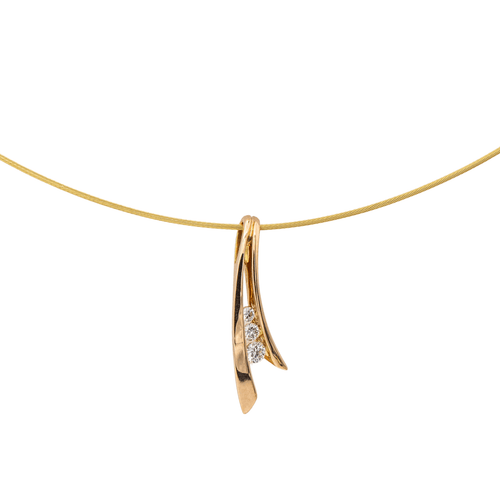 Collier Garel Trilogie - Collier en or jaune et or rose avec diamants 58 Facettes 2999631CN