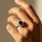 Bague 53 Bague vintage - Saphir bleu ovale et diamants en or blanc 14K 58 Facettes