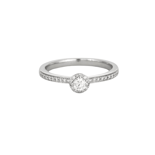 Bague 54 Solitaire or blanc avec diamants 58 Facettes 3121181
