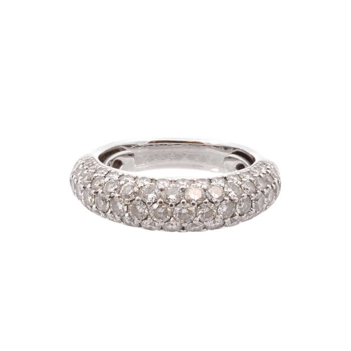 Bague 54 Bague jonc or blanc diamants 58 Facettes 25774-dv