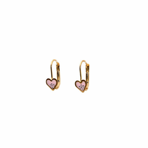 Boucles d'oreilles Boucles d’oreilles bébé monachella cœur émaillé rose en or 18k 58 Facettes 47296008