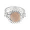 Bague 55 Bague en or blanc 750 avec corail et diamants 58 Facettes G3569