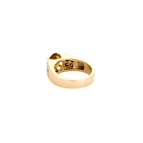 Bague 46 Bague citrine sertie griffes en or jaune et diamants 58 Facettes BO/240017/