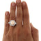 Bague 55 Bague en or blanc 750 avec corail et diamants 58 Facettes G3569
