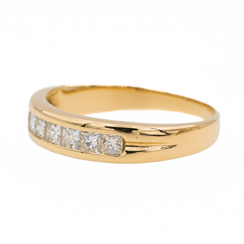 Bague 61 Bague demi-alliance en or jaune 18 carats et diamants 58 Facettes 3000072CN