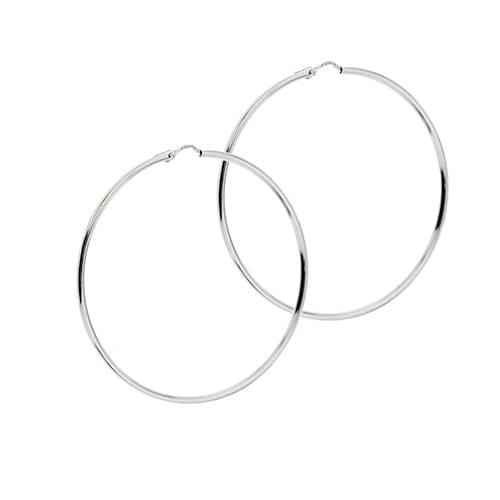 Boucles d'oreilles Boucles d’oreilles créoles grandes en or blanc 18 kt 58 Facettes 30003