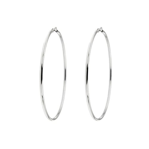 Boucles d'oreilles Boucles d’oreilles créoles grandes en or blanc 18 kt 58 Facettes 30003