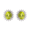 Boucles d'oreilles Boucles d’oreilles en or blanc 18 carats avec péridots et diamants 58 Facettes 3013258CN