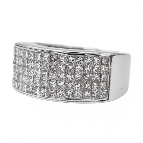 Bague 54 Bague pavée en or blanc 18 carats et diamants 58 Facettes 3017711RV