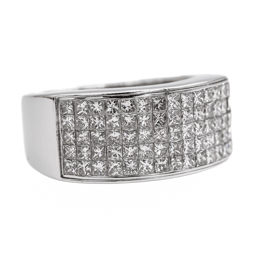 Bague 54 Bague pavée en or blanc 18 carats et diamants 58 Facettes 3017711RV