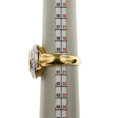 Bague 61 Bague en or jaune et blanc 18 ct avec citrine et diamants 58 Facettes 30269