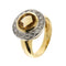 Bague 61 Bague en or jaune et blanc 18 ct avec citrine et diamants 58 Facettes 30269