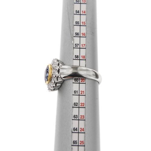 Bague 60 Squillo Margherita - Bague en or blanc et or jaune avec saphir et diamants 58 Facettes 30270