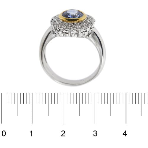 Bague 60 Squillo Margherita - Bague en or blanc et or jaune avec saphir et diamants 58 Facettes 30270