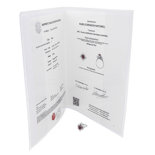 Bague 52 Bague Or blanc Rubis, Diamant 58 Facettes 3030088CN