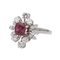 Bague 52 Bague en or blanc 18 carats avec rubis et diamants 58 Facettes 3030088CN
