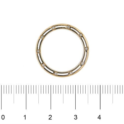 Bague 53 Damiani D-Side - Bague bandeau en or jaune 18 ct et diamants 58 Facettes 30363