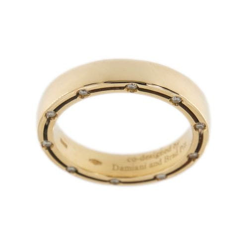 Bague 53 Damiani D-Side - Bague bandeau en or jaune 18 ct et diamants 58 Facettes 30363