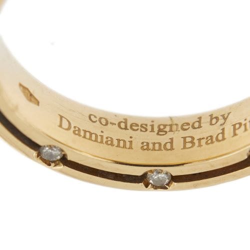 Bague 53 Damiani D-Side - Bague bandeau en or jaune 18 ct et diamants 58 Facettes 30363