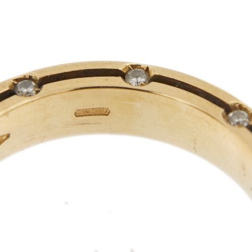 Bague 53 Damiani D-Side - Bague bandeau en or jaune 18 ct et diamants 58 Facettes 30363
