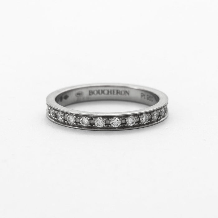 Bague 51 BOUCHERON - Alliance en Platine et Diamants "Beloved" 58 Facettes DV0396-1