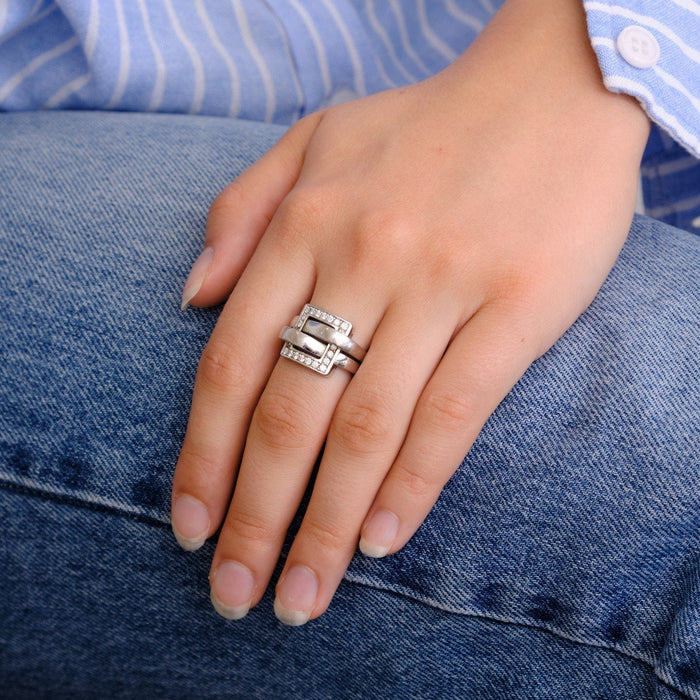 Bague 53 BOUCHERON - Bague "Déchainée" or gris et diamants 58 Facettes DV0228-1