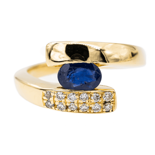Bague 54 Bague Or jaune Saphir, Diamant 58 Facettes 3042857CN
