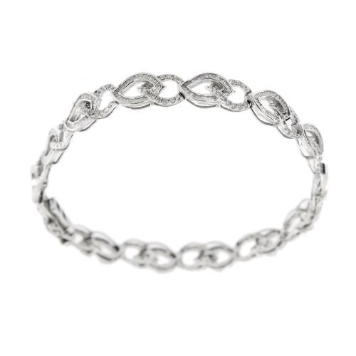 Bracelet Bracelet motif navette en or blanc 18 ct et diamants 58 Facettes 30428