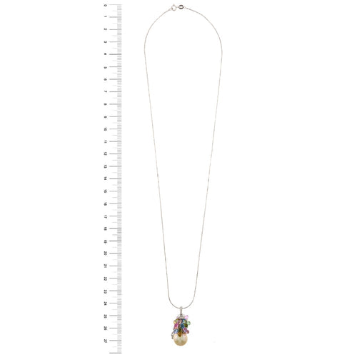 Collier Collier avec pendentif en or blanc 18 carats, perle et diamants 58 Facettes 30440