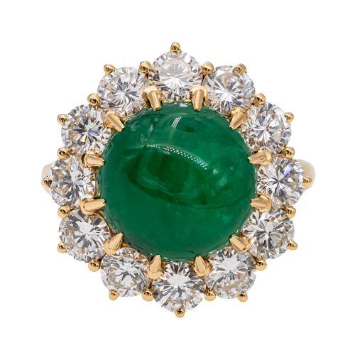 Bague 51 Bague marguerite en or jaune 18 carats émeraude et diamants 58 Facettes 3046564CN