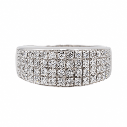 Bague 52 Bague Jonc Or blanc Diamant 58 Facettes 3046732CN