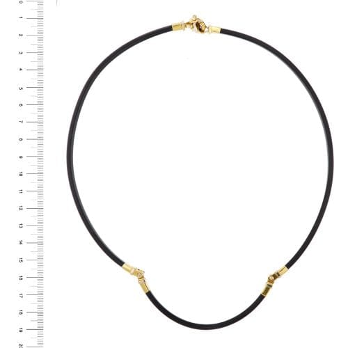 Collier Barakà - Collier en caoutchouc avec pendentif en or 18 kt et diamant 58 Facettes 39581