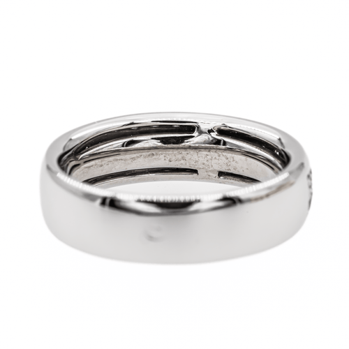 Bague 53 Alliance - Bague demi-alliance en or blanc 18 carats et diamants 58 Facettes 3054196CN