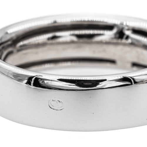 Bague 53 Alliance - Bague demi-alliance en or blanc 18 carats et diamants 58 Facettes 3054196CN