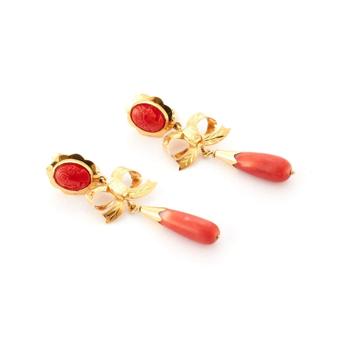 Boucles d'oreilles Boucles D'oreilles Camée Corail 58 Facettes DV0013-9