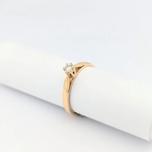 Bague 52 Solitaire - Bague en or jaune 18 carats et diamant 58 Facettes 30598