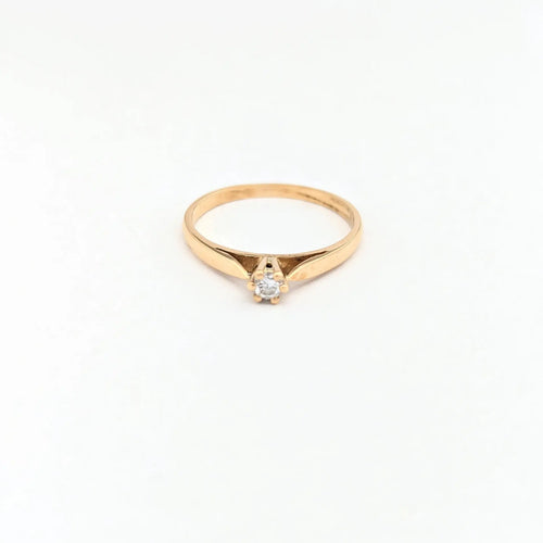 Bague 52 Solitaire - Bague en or jaune 18 carats et diamant 58 Facettes 30598